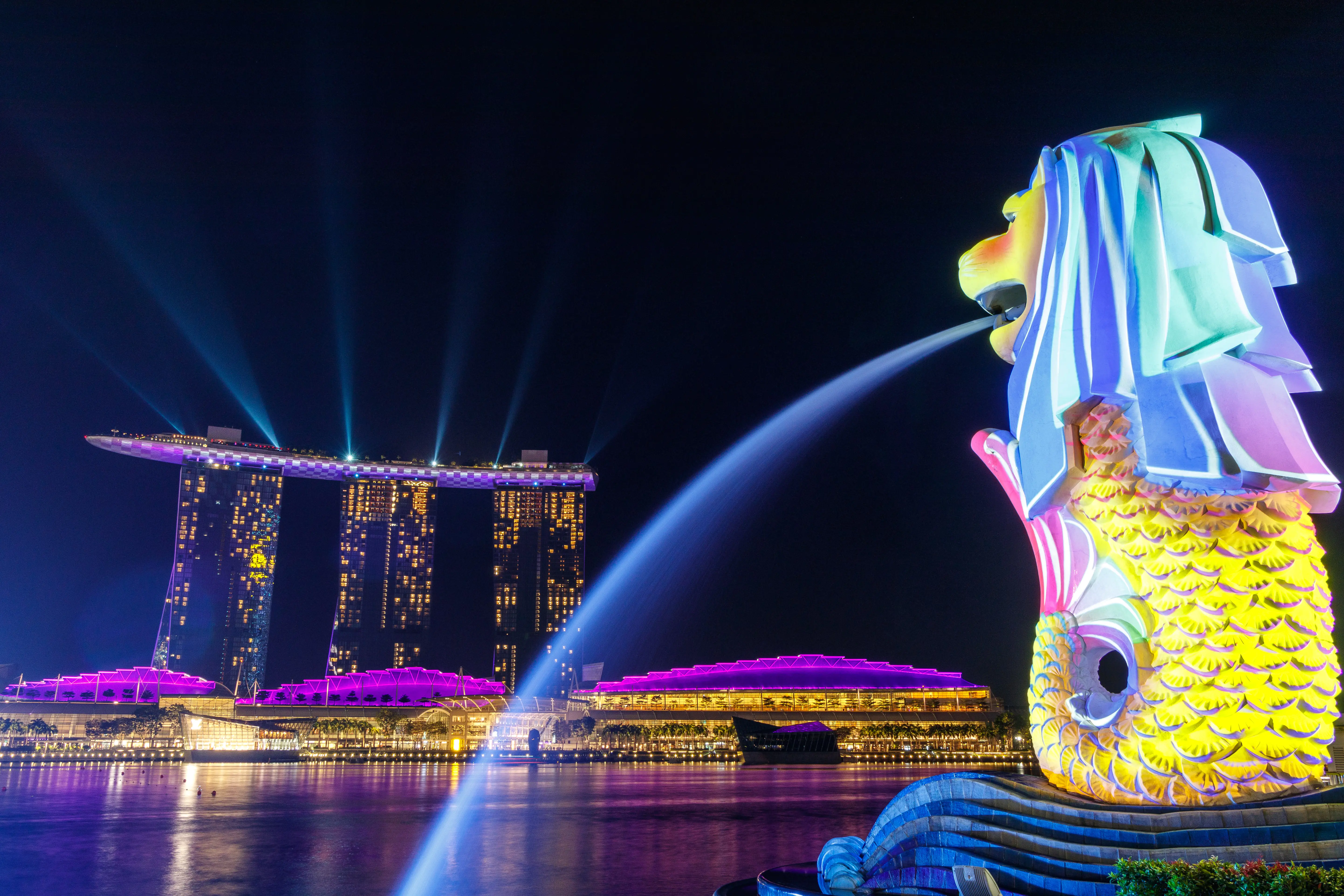 Merlion in downtown Singapore